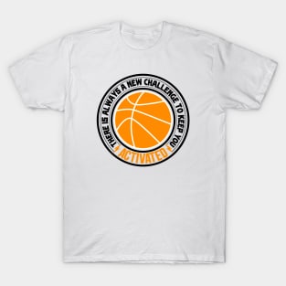 Orange basketball players ball with black saying text T-Shirt